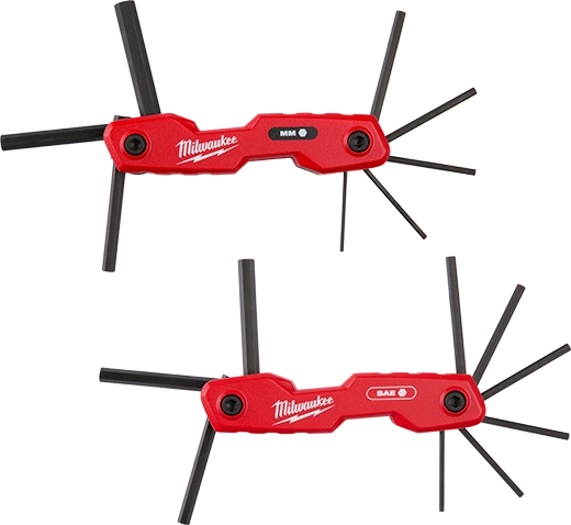 2PC 17-KEY FOLDING HEX KEY SETS - SAE/METRIC