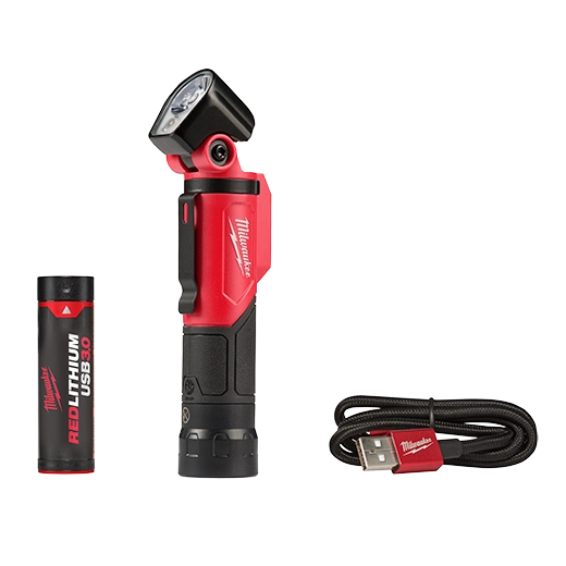 LINTERNA DE 500 LUMENES PIVOTANTE ANGULO RECTO - KIT BATERIA 3.0 Y CABLE USB