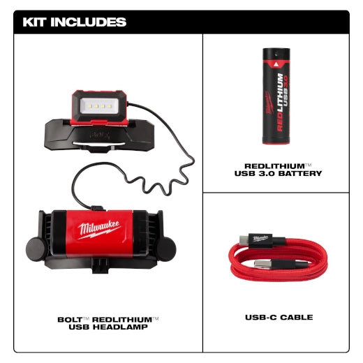 LINTERNA FRONTAL USB BOLT REDLITHIUM