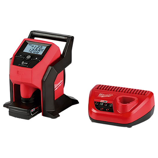 Inflador De Neum. Inalámbrico M12 + Bateria 4 Amp + Cargador