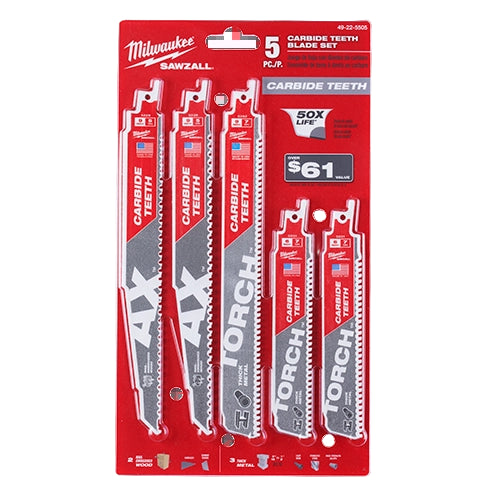 KIT 5 HOJAS DE CARBURO PARA SIERRA SABLE
