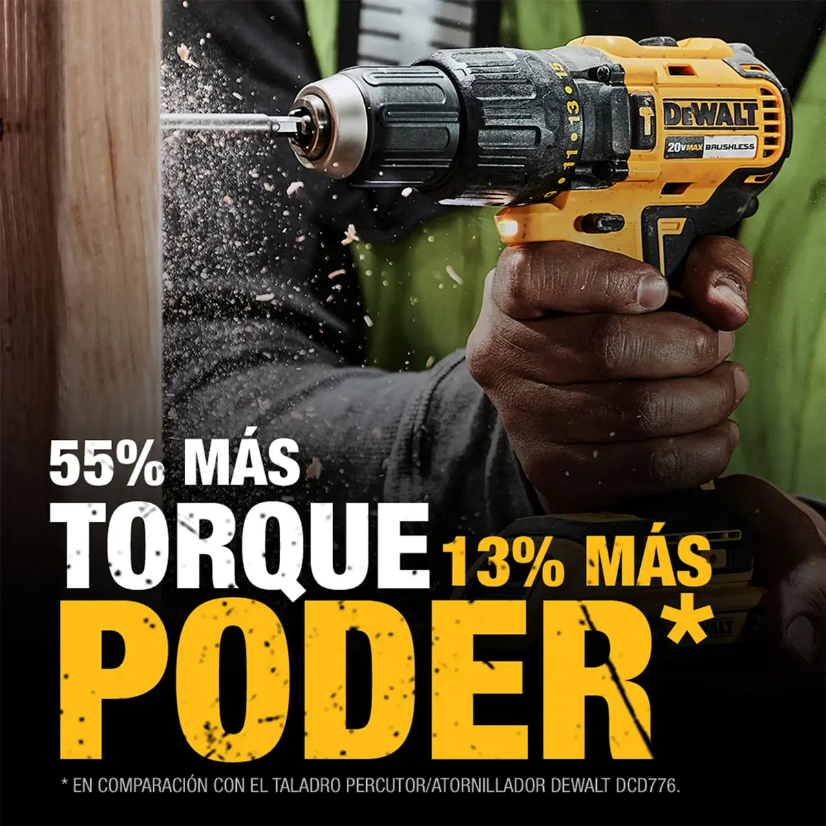 TALADRO PERCUTOR 20V BRUSHLESS - TRANSICIÓN DCD776C2-B2 |   2 BATERÍAS DE 2.0AH + CARGADOR + MALETA DE TRASLADO