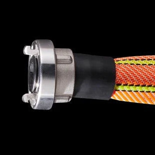 MANGUERA TITAN FLAME NARANJA 38 MM 25 METROS CON STORZ Y EMBARRILADO DE ALAMBRE
