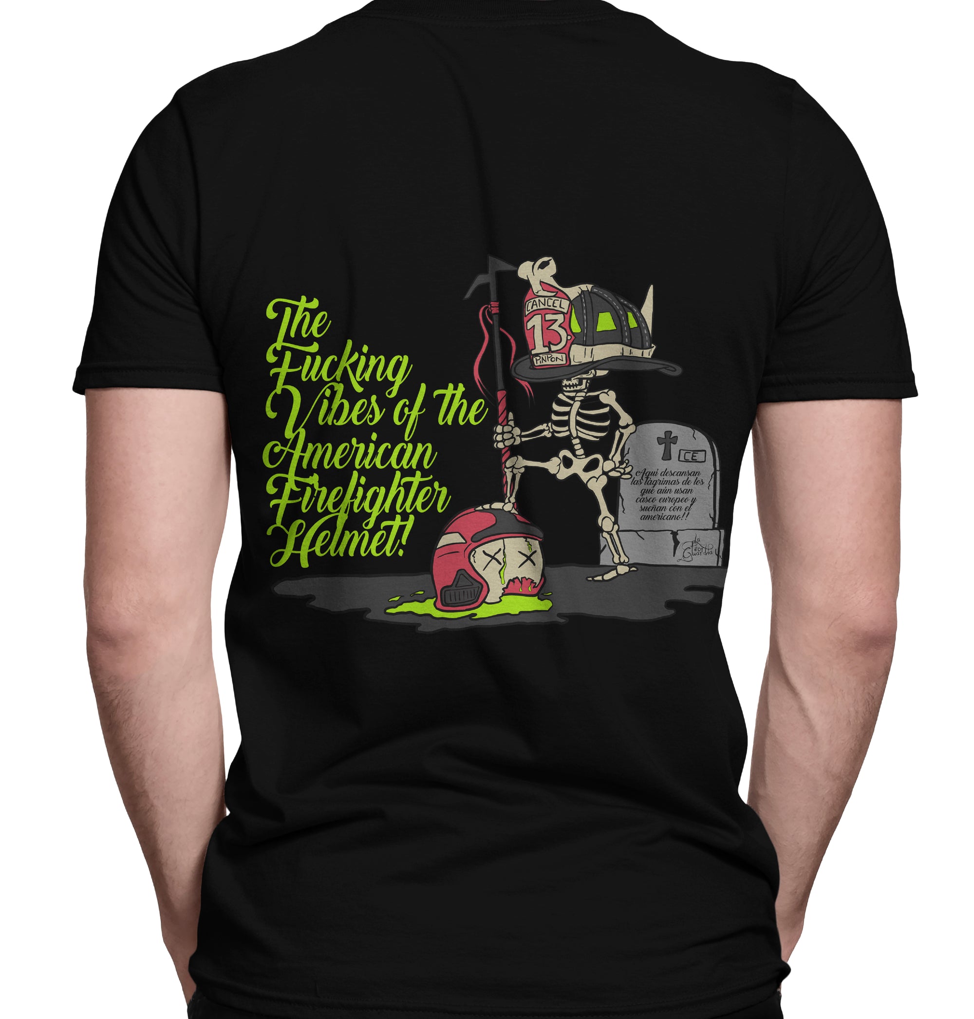 POLERA NEGRA ESTAMPADA LPG